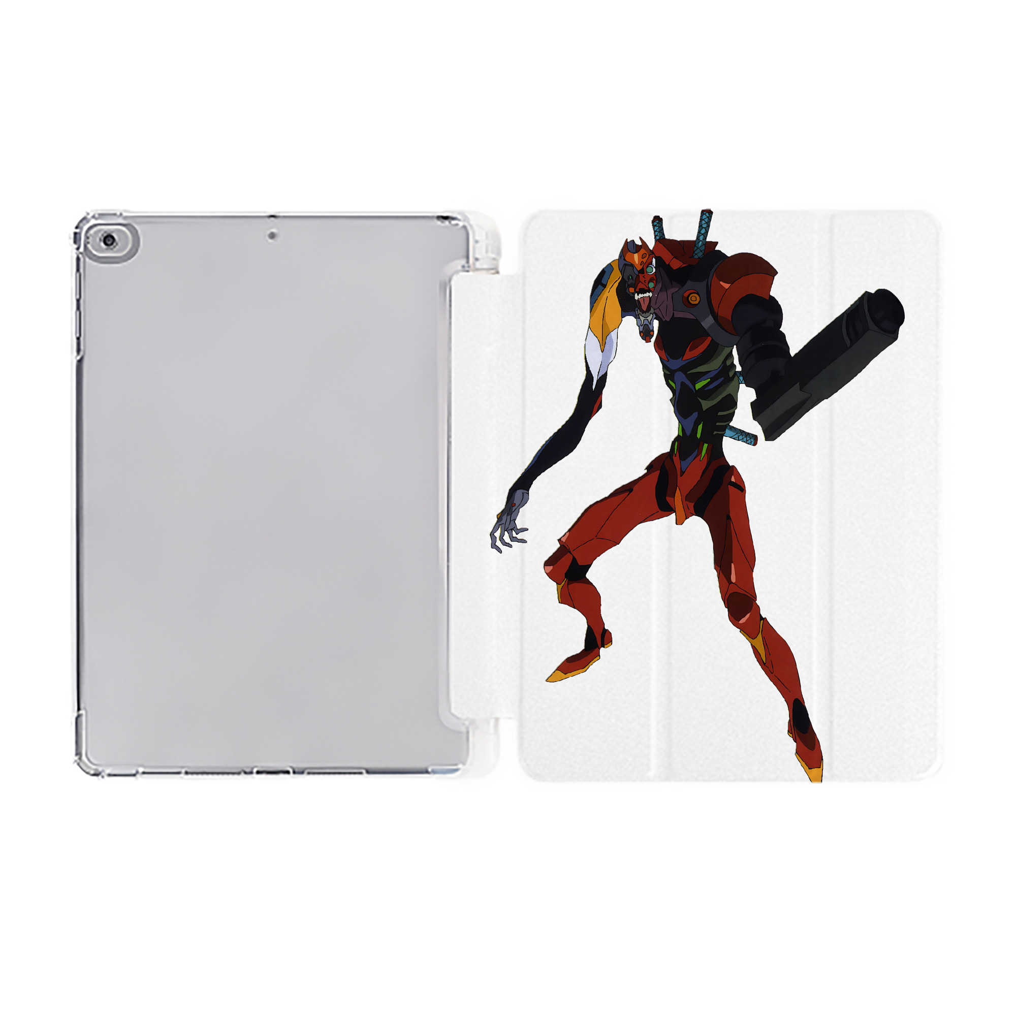 （画像用） EVA 新世紀エヴァンゲリオン IPad ケース ペン収納付き 三つ折りスタンド PUレザー×シリコン 対応機種9.5/10.5/10.9インチ